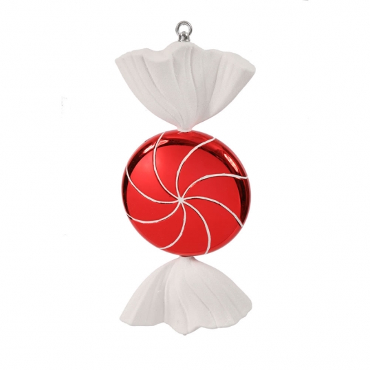 18.5 inch Red-White Swirl Candy Ornament