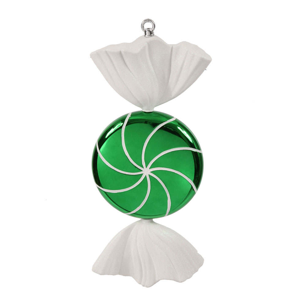 18.5 inch Green-White Swirl Candy Ornament