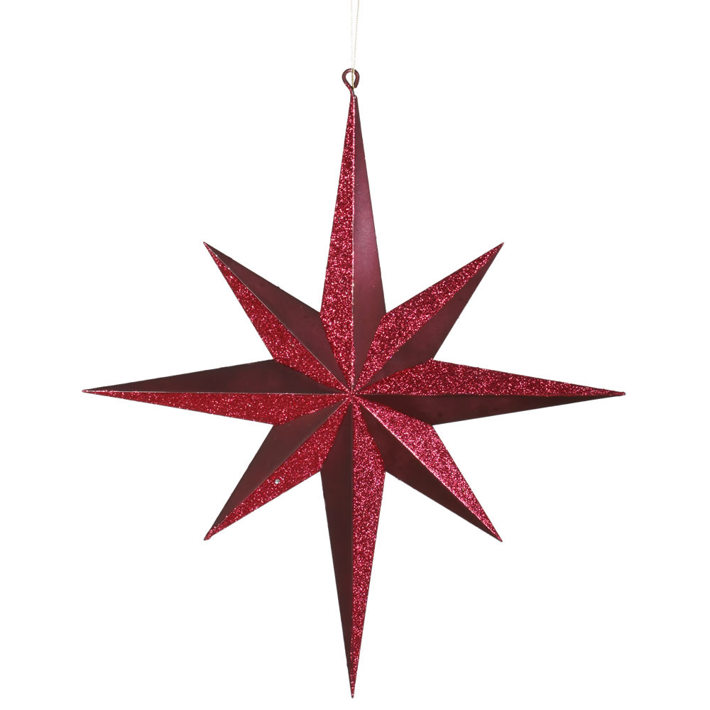 16 inch Red Glitter Star Ornament | M116503