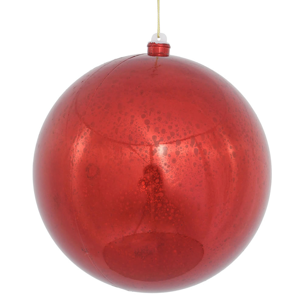 10 inch Red Shiny Mercury Ball Ornament