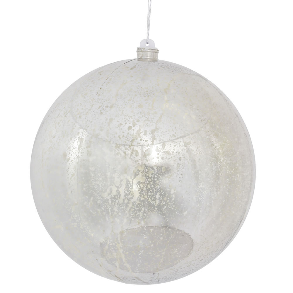 10 inch Silver Shiny Mercury Ball Ornament