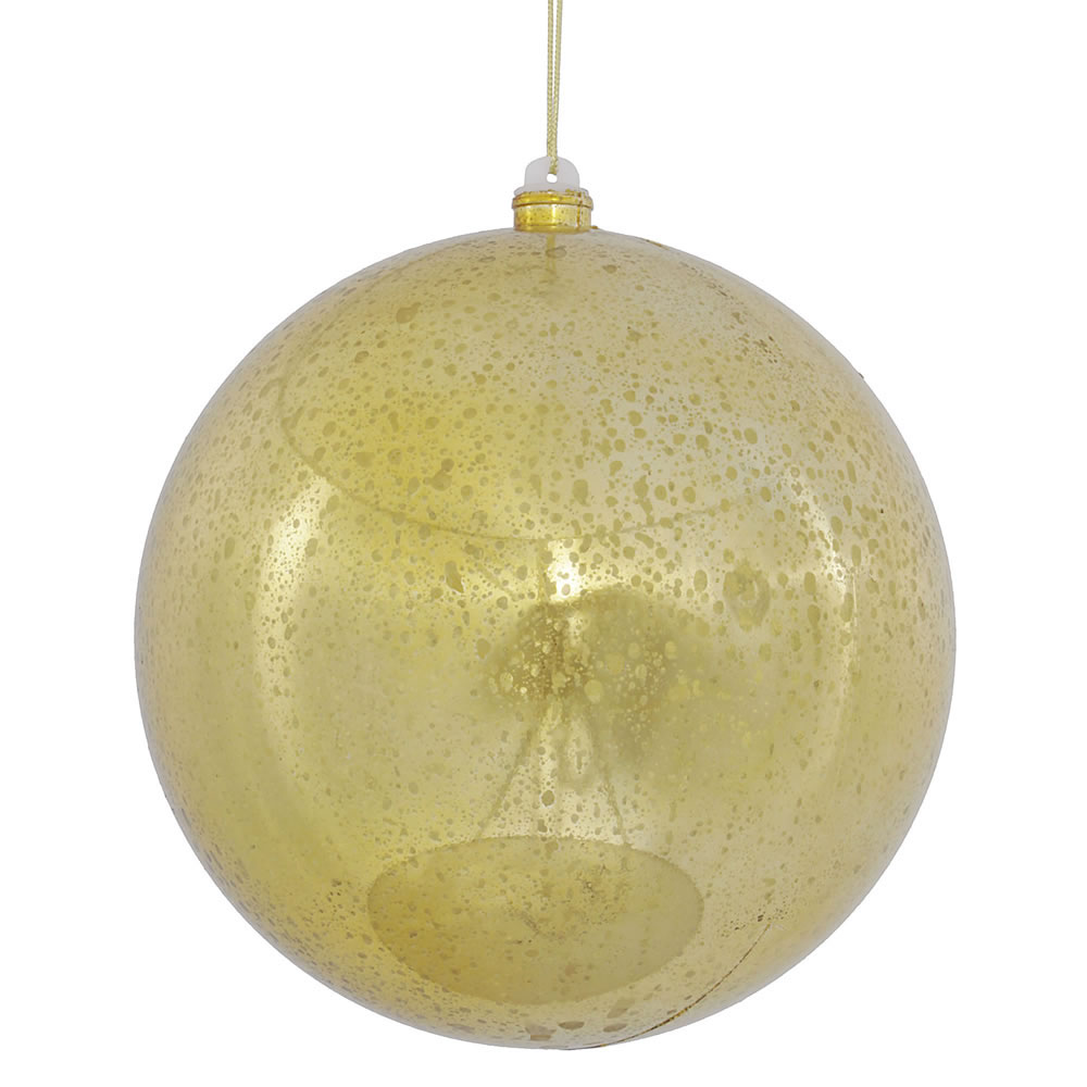 10 inch Gold Shiny Mercury Ball Ornament