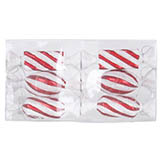 2 inch Red Candy Iridescent Glitter Ornament (Set of 6)