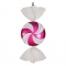 18.5 inch Cerise-White Flat Swirl Candy Ornament