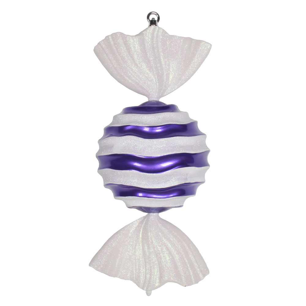 18.5 inch Purple-White Striped Wave Candy Ornament