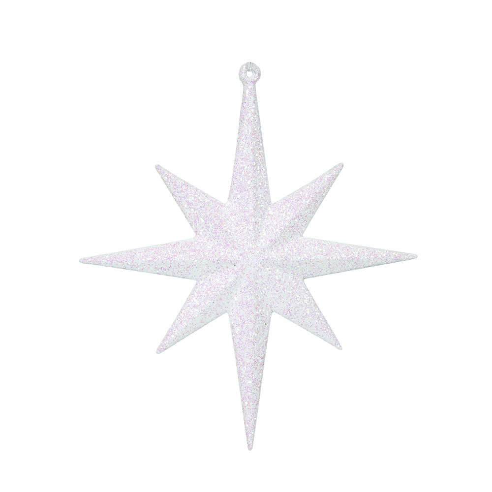 inch Iridescent Glitter Bethlehem Star Ornament: Set of 4