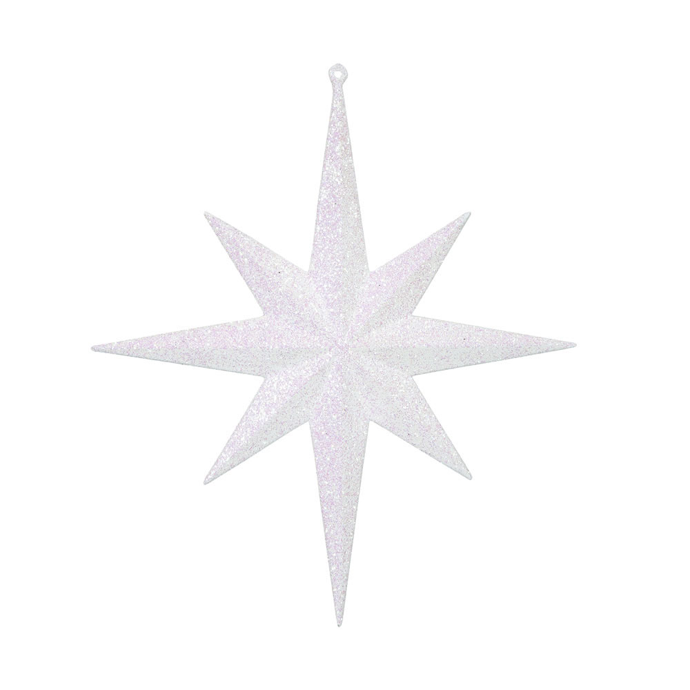 inch Iridescent Glitter Bethlehem Star Ornament: Set of 2