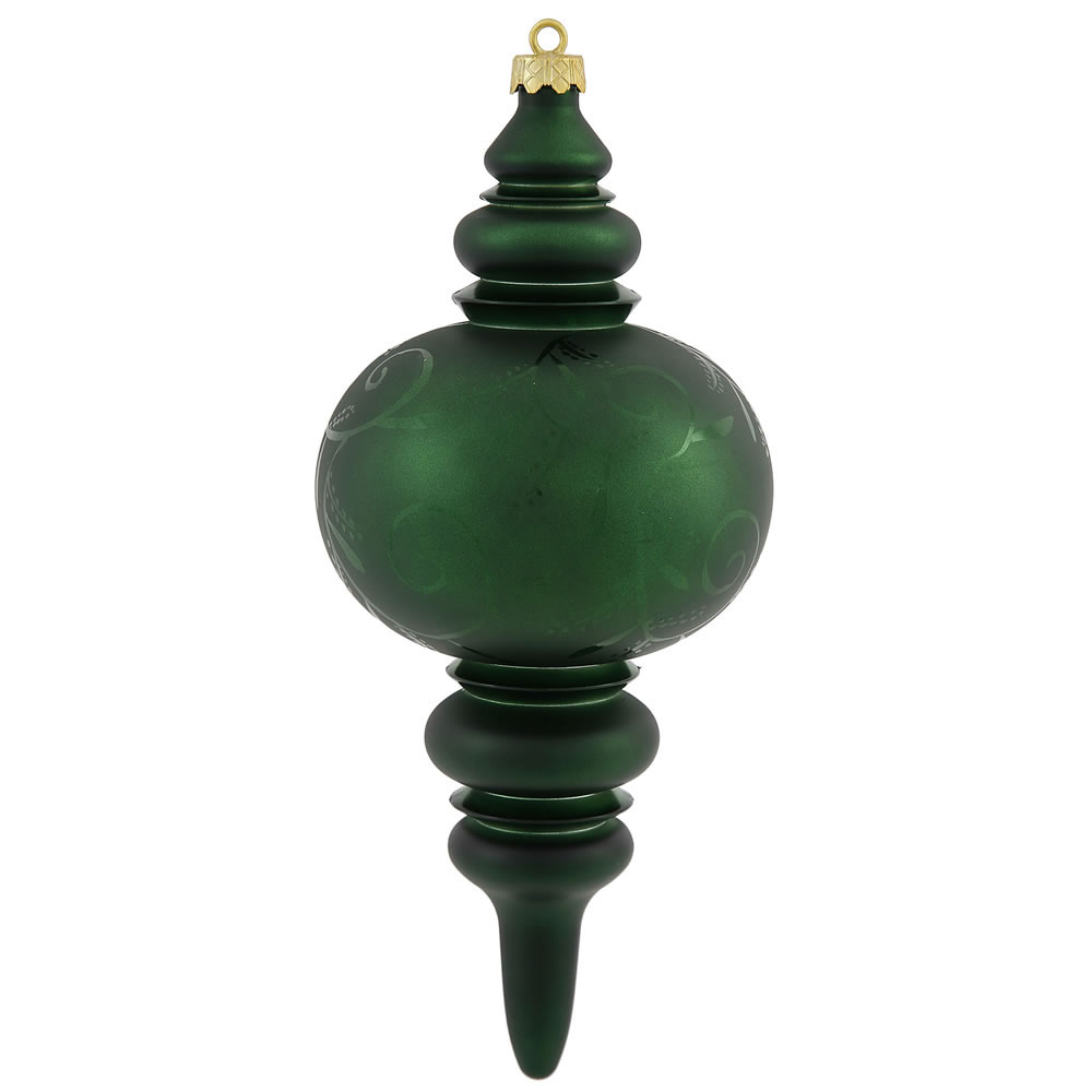 12.5 inch Emerald Matte Lantern Finial Ornament