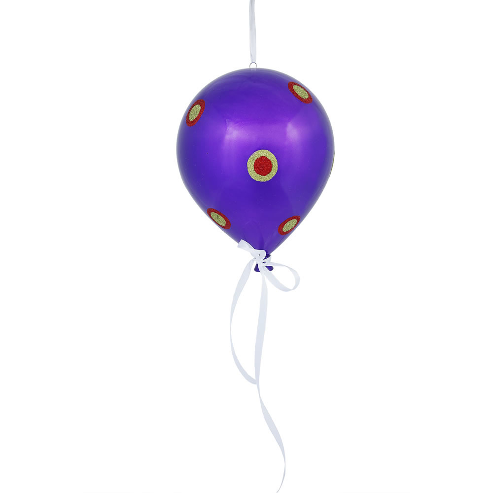 10 inch Purple Dot Balloon Ornament: Set of 3