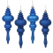 7in Shiny, Matte, Glitter & Sequin Finished Finials (set of 8): Blue