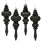 7in Shiny, Matte, Glitter & Sequin Finished Finials (set of 8): Black