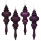 7in Shiny, Matte, Glitter & Sequin Finished Finials (set of 8): Plum