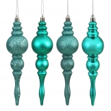 7in Shiny, Matte, Glitter & Sequin Finished Finials (set of 8): Teal
