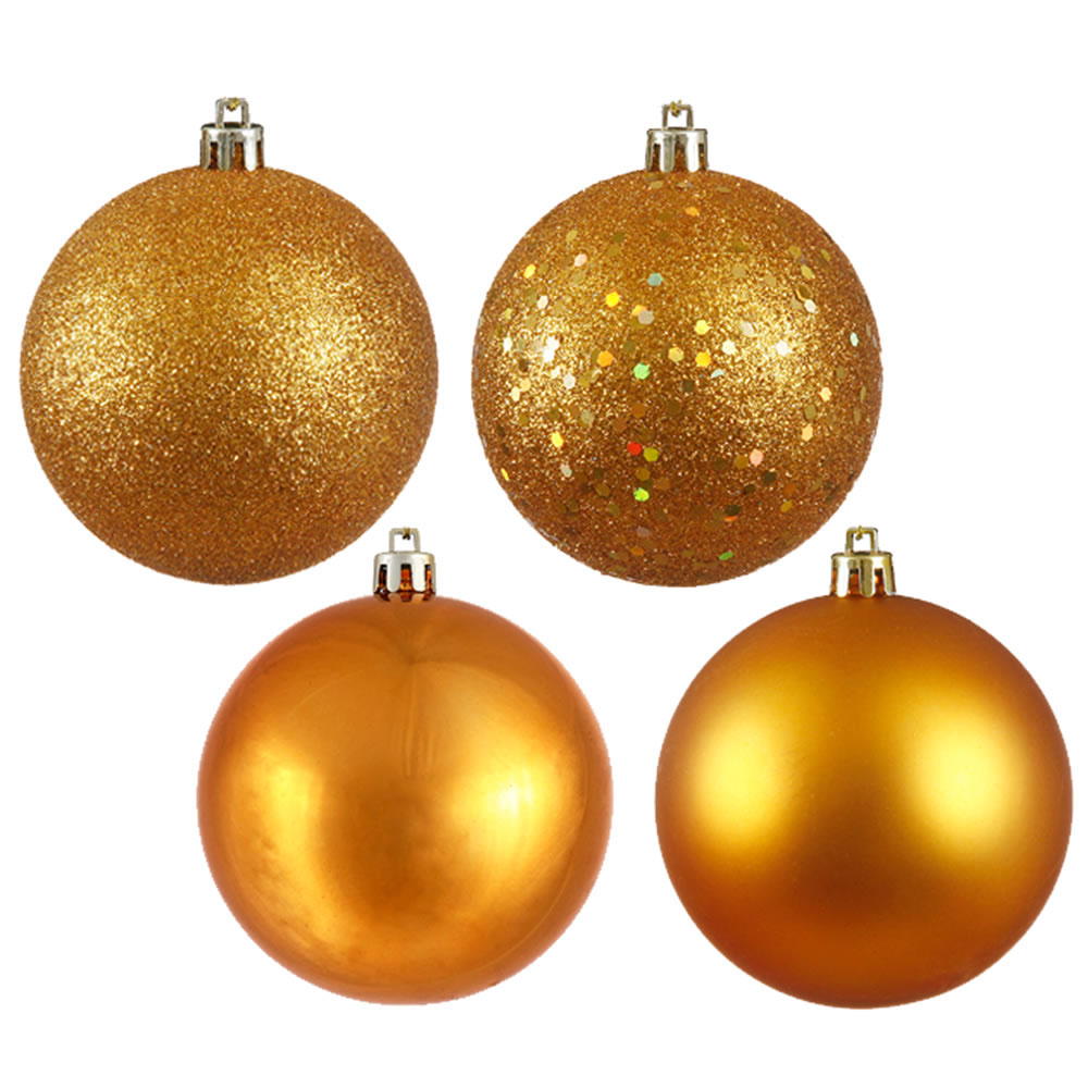 3 Inch 4-finish Ball Ornament: Set Of 32