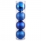 6 inch Blue 4-Finish Ball Ornament: Set of 4