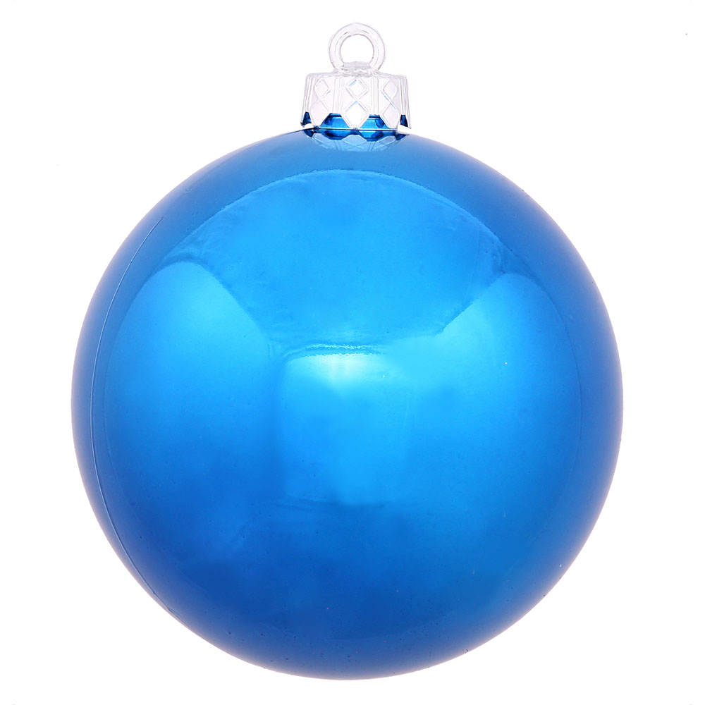 3 inch Blue Shiny Ball Ornament: Set of 32