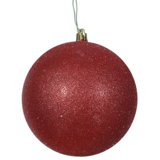 8 inch Solid Glitter Christmas Ball Ornament