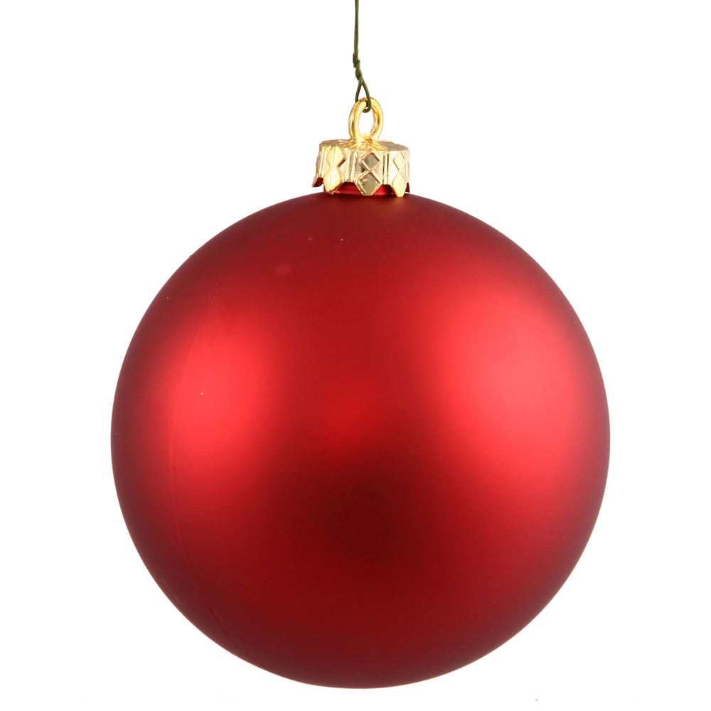 3 inch Christmas Red Matte Ball Ornament: Set of 32