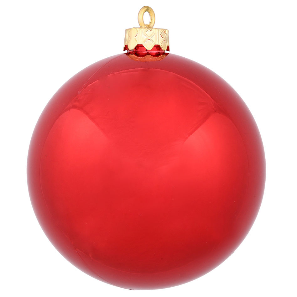 3 inch Christmas Red Shiny Ball Ornament: Set of 32