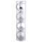 8 inch Silver 4-Finish Ball Ornament: Set of 4