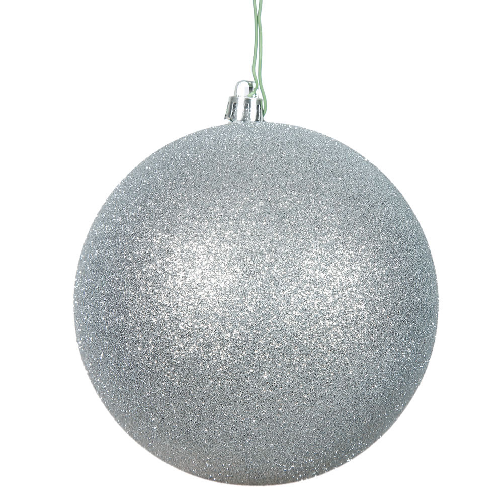 12 inch Silver Glitter Ball Ornament