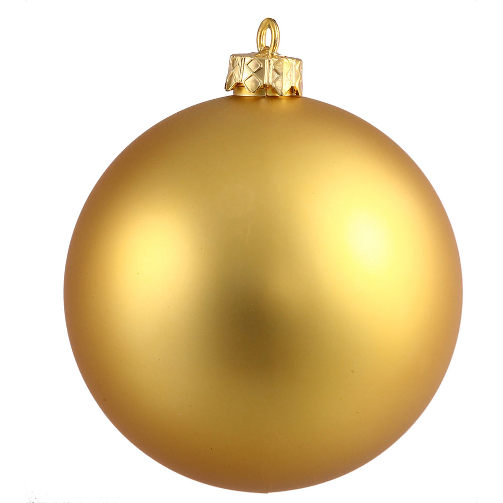 6 inch Gold Matte Ball Ornament: Set of 4