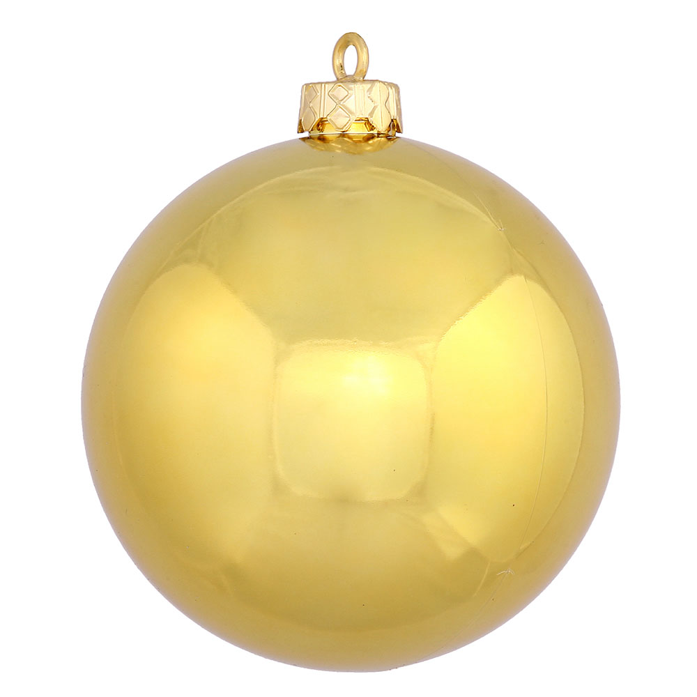 6 inch Gold Shiny Ball Ornament: Set of 4