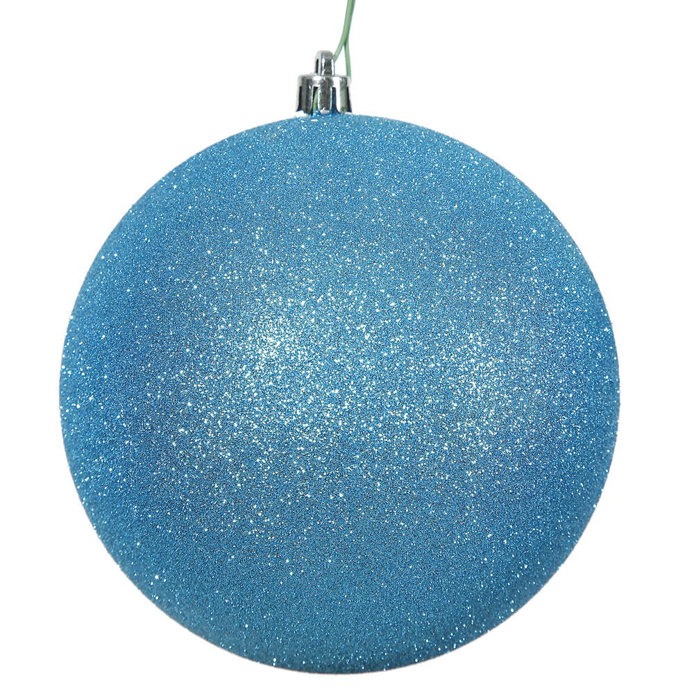 12 inch Turquoise Glitter Ball Ornament