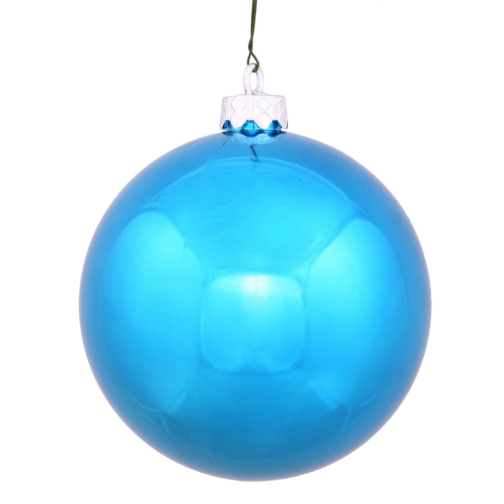 12 inch Turquoise Shiny Ball Ornament