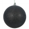 8 inch Black Glitter Ball Christmas Ornament