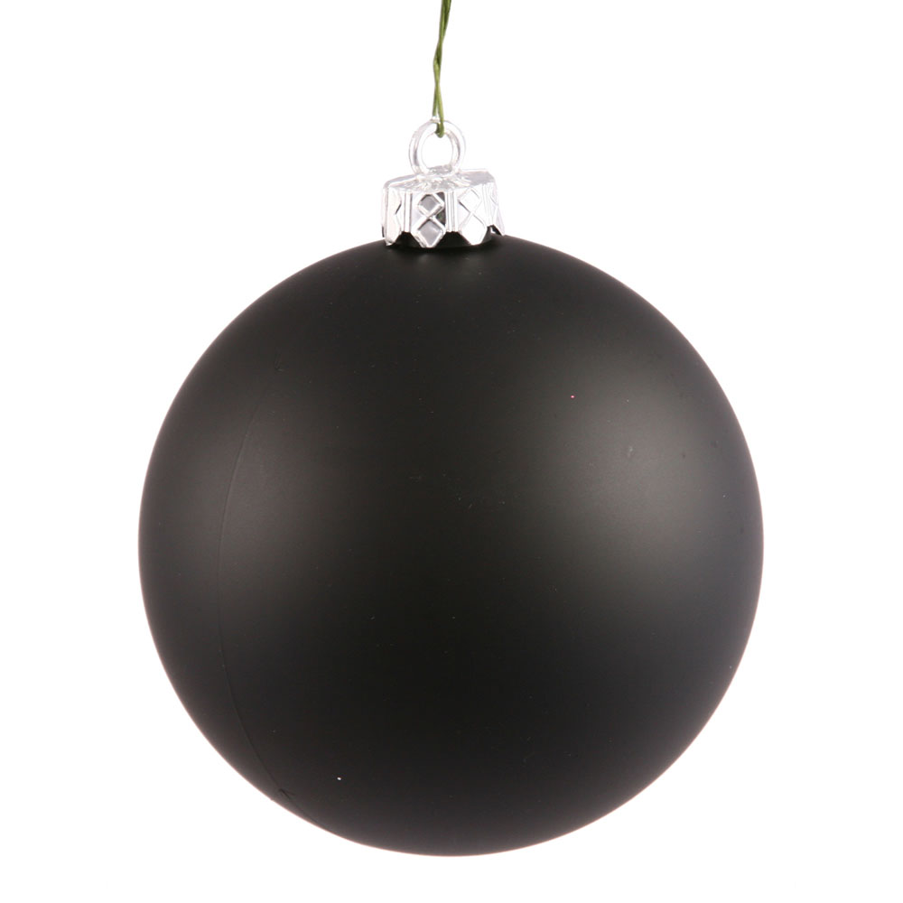 3 inch Jet Black Matte Ball Ornament: Set of 32