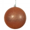 8 inch Burnish Orange Glitter Ball Christmas Ornament
