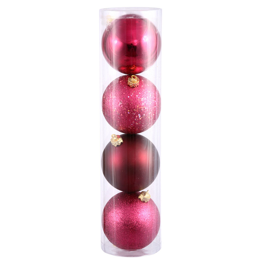Vickerman 1.6 inch Wine 4 Assorted Finish Ball Ornaments (Set of 96) N595419A