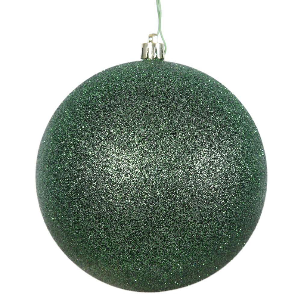 12 inch Emerald Glitter Ball Ornament