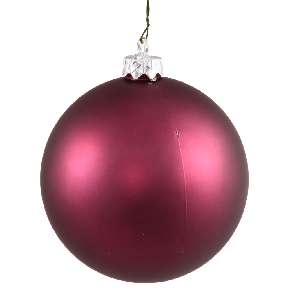 12 inch Plum Matte Ball Ornament