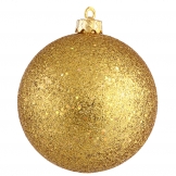 6 inch Antique Gold Sequin Ball Ornament: Set of 4