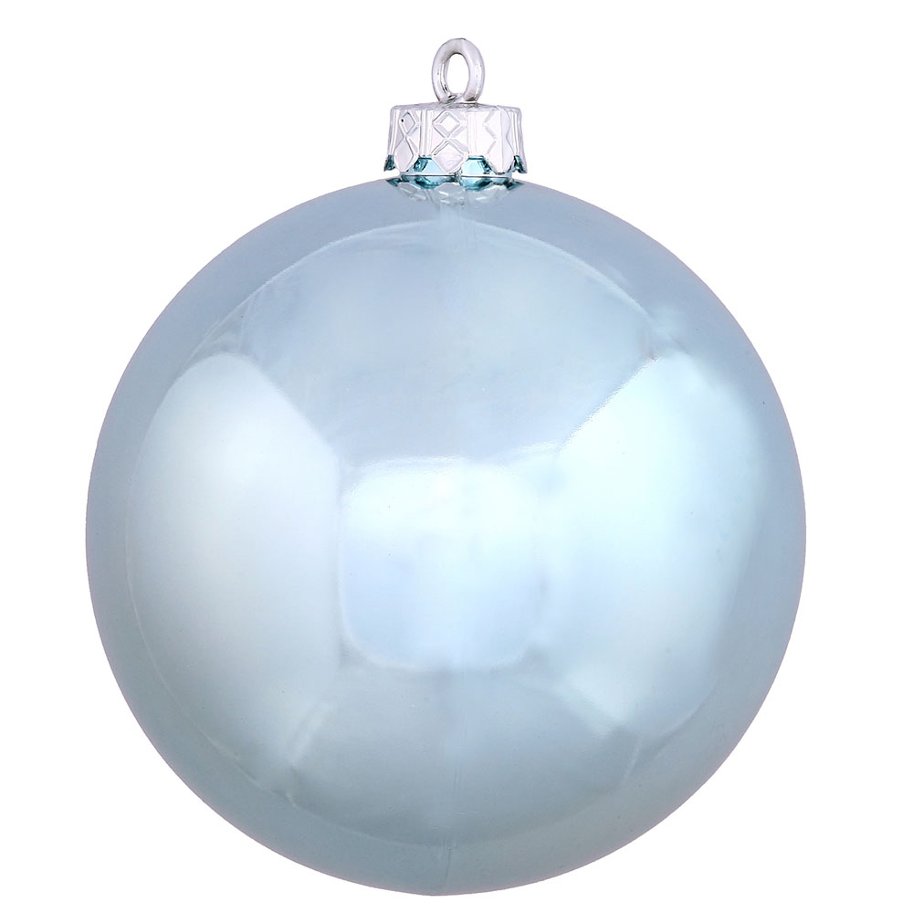 3 inch Baby Blue Shiny Ball Ornament: Set of 32