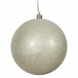 8 inch Champagne Glitter Ball Christmas Ornament