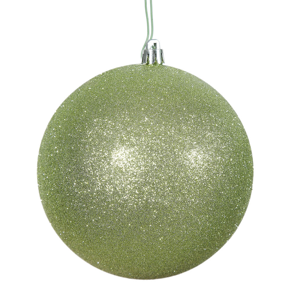 12 inch Celadon Glitter Ball Ornament