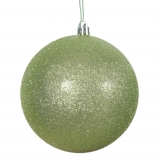 10 inch Celadon Glitter Ball Christmas Ornament
