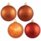 6 inch Burnish Orange 4-Finish Ball Ornament: Set of 4