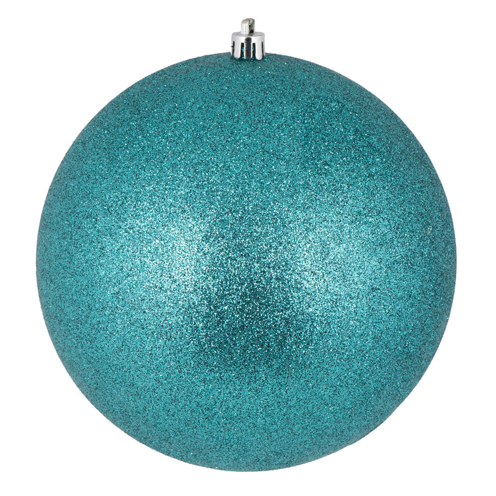 6 inch Teal Glitter Ball Ornament Set of 4 N591542DG