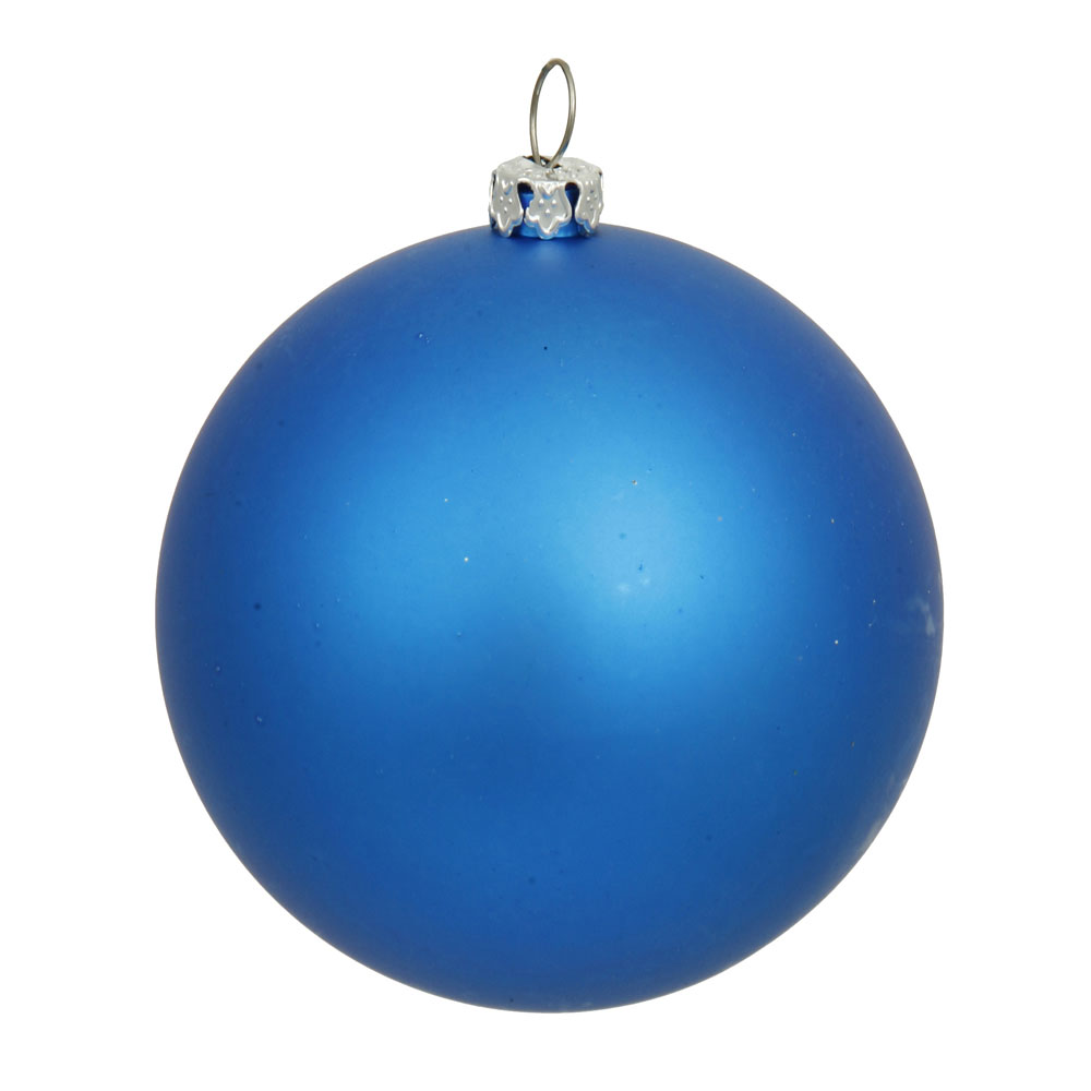 6 inch Blue Matte Ball Ornament: Set of 4