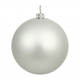6 inch Silver Matte Ball Ornament: Set of 4