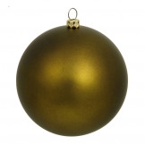 6 inch Olive Matte Ball Ornament: Set of 4