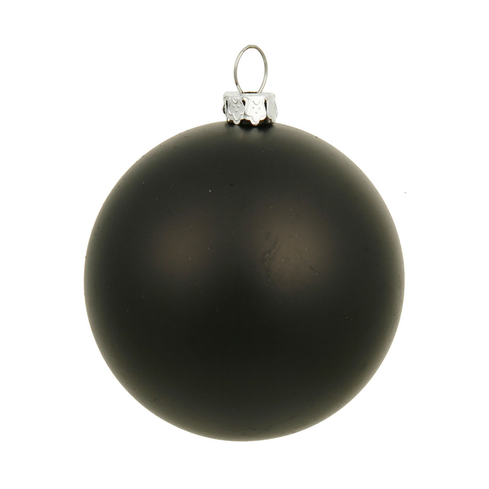 6 inch Black Matte Ball Ornament: Set of 4