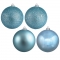 6 inch Baby Blue 4-Finish Ball Ornament: Set of 4