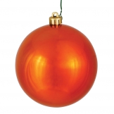 10 inch Burnish Orange Shiny Ball Ornament: UV Resistant