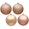 6 inch Rose Gold 4-Finish Ball Ornament: Set of 4
