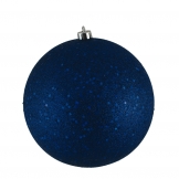 6 inch Sea Blue Sequin Ball Ornament: Set of 4